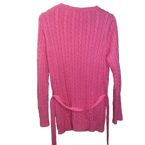 Eddie Bauer Midi Fisherman Pink Large Button Cardigan Pockets - Picture 3 of 5